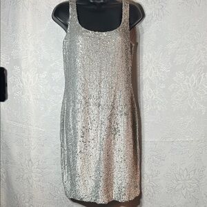 Emanuel Ungaro Elegant Silver Matte Sequin Dress